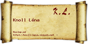 Knoll Léna névjegykártya